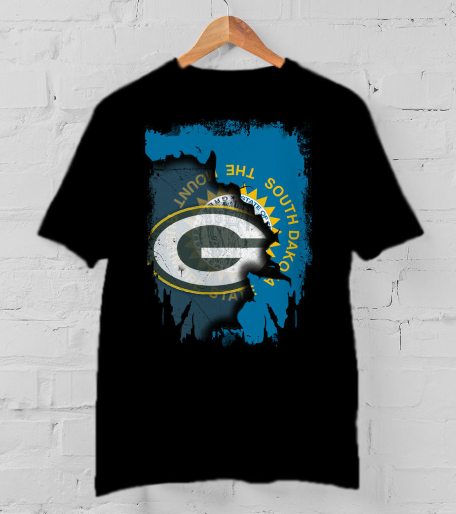 South Dakota Pride With Green Bay Packers Logo And State Seal T-Shirt