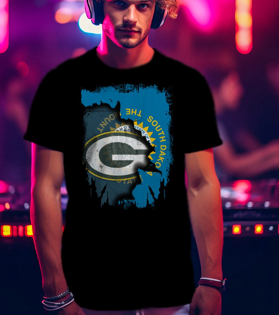 South Dakota Pride With Green Bay Packers Logo And State Seal T-Shirt