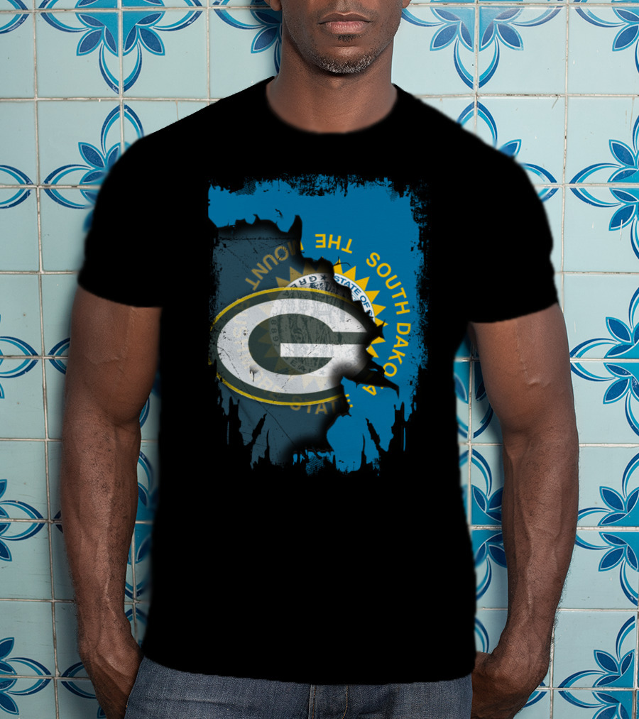 South Dakota Pride With Green Bay Packers Logo And State Seal T-Shirt