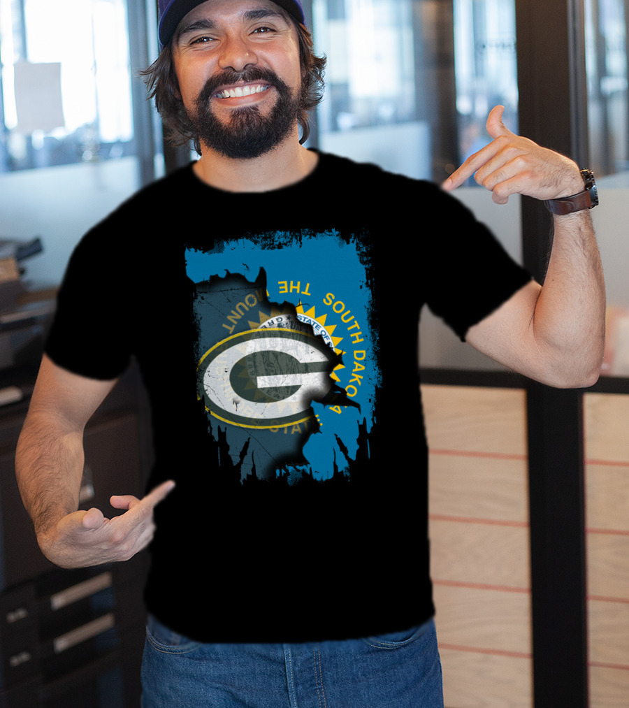 South Dakota Pride With Green Bay Packers Logo And State Seal T-Shirt