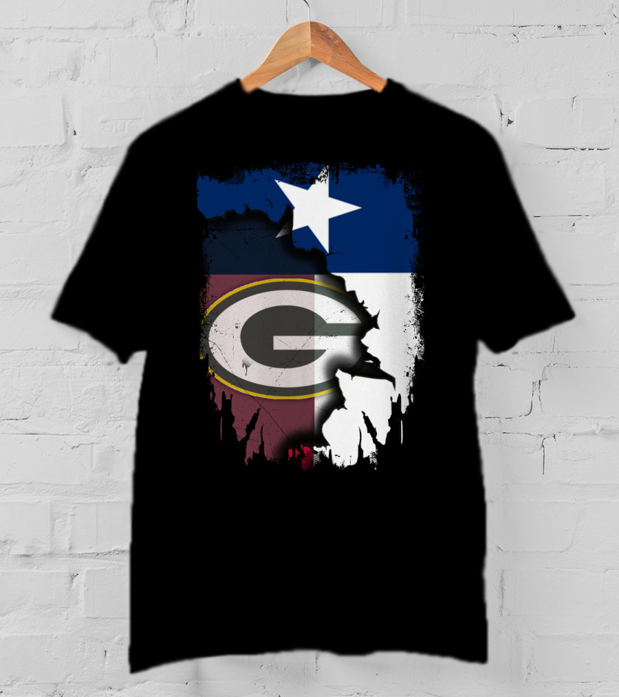 Together Texas Green Bay Packers Star Lone Star Flag T-Shirt