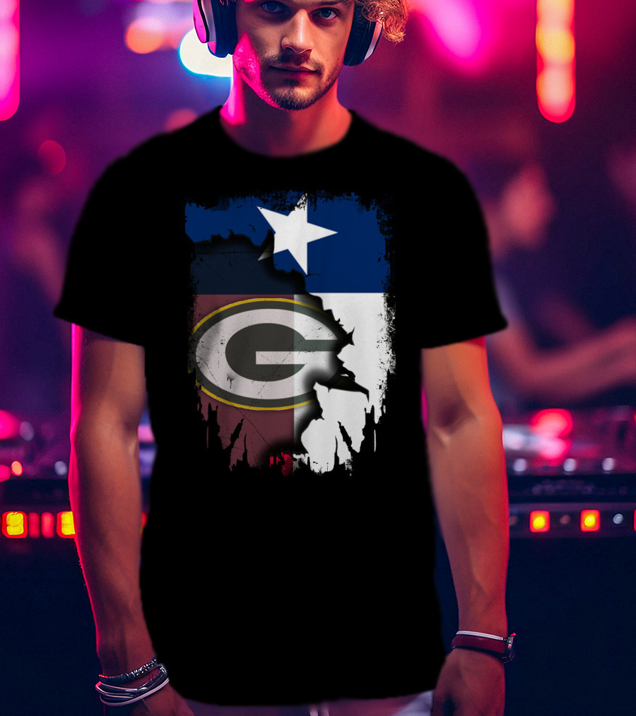 Together Texas Green Bay Packers Star Lone Star Flag T-Shirt