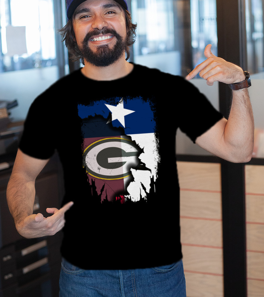 Together Texas Green Bay Packers Star Lone Star Flag T-Shirt