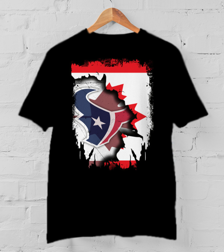 Together Canada With Texans Houston Football Emblem And Canadian Flag Integration T-Shirt