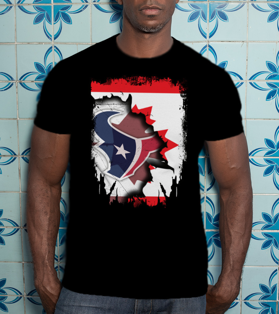 Together Canada With Texans Houston Football Emblem And Canadian Flag Integration T-Shirt