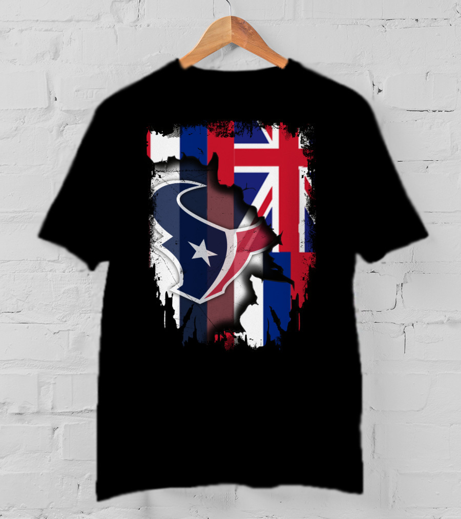 Hawaii Together With Texans Flag And Logo Collaboration T-Shirt