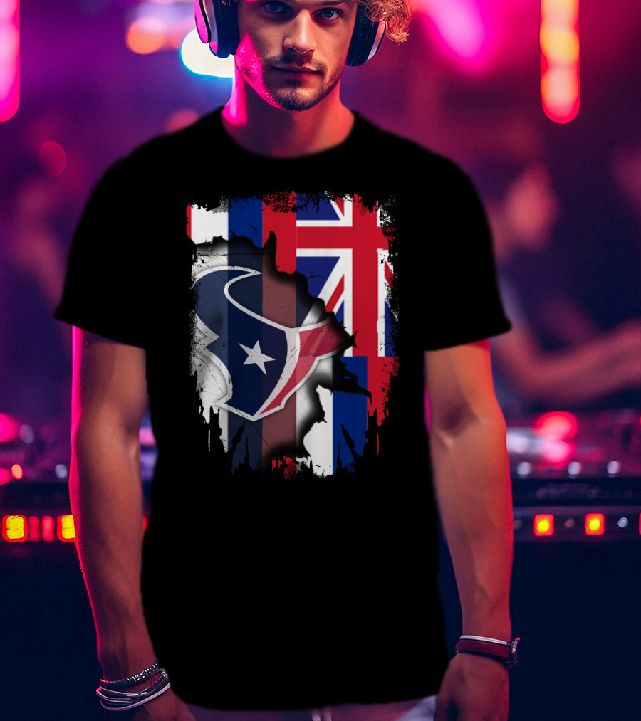Hawaii Together With Texans Flag And Logo Collaboration T-Shirt