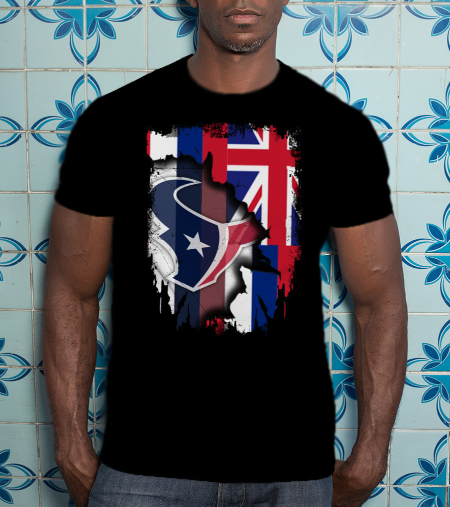 Hawaii Together With Texans Flag And Logo Collaboration T-Shirt