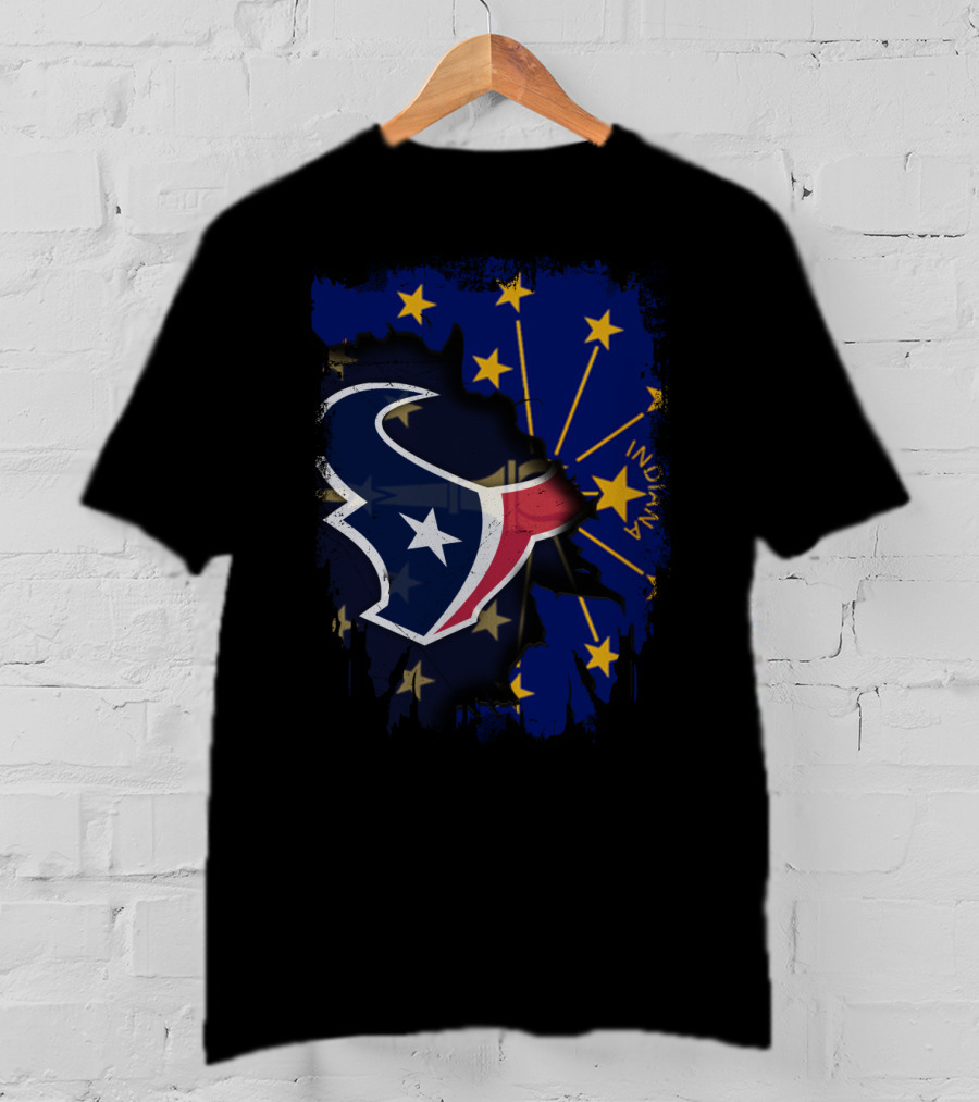Indiana State Meets Texans Logo With Stars T-Shirt