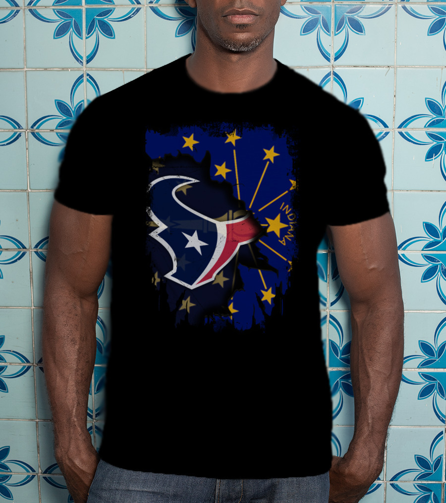 Indiana State Meets Texans Logo With Stars T-Shirt