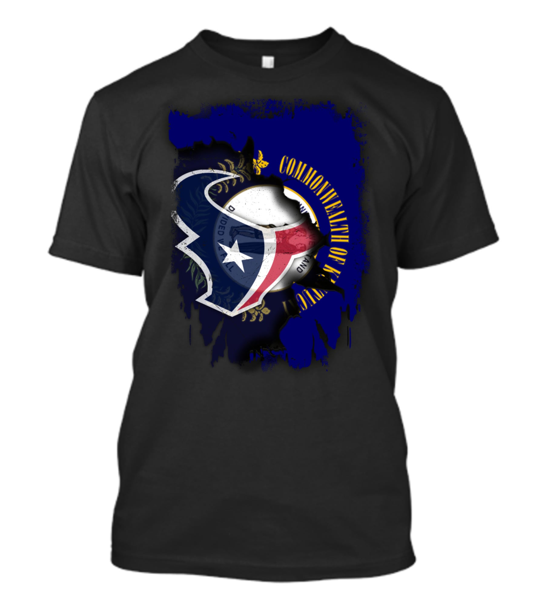 Commonwealth Of Kentucky With Texas Football Emblem T-Shirt