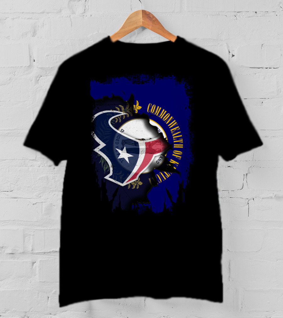 Commonwealth Of Kentucky With Texas Football Emblem T-Shirt