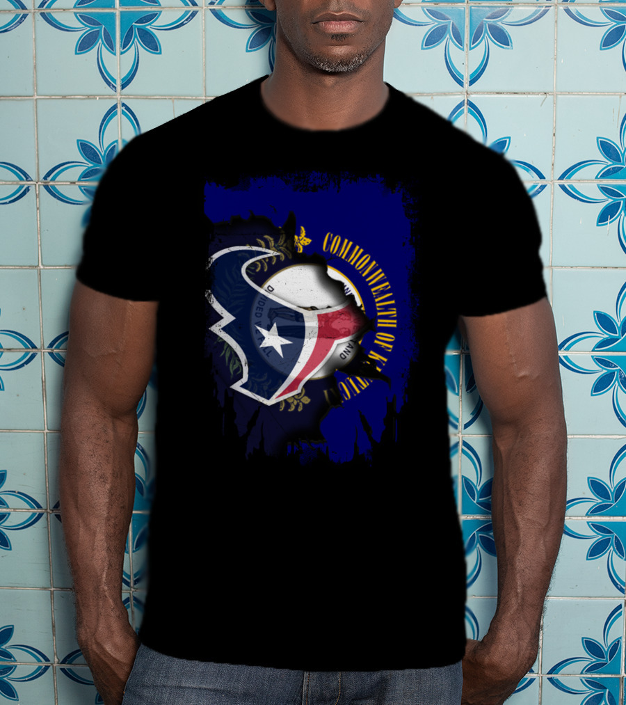 Commonwealth Of Kentucky With Texas Football Emblem T-Shirt