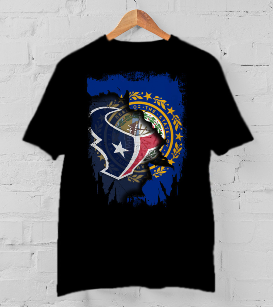 New Hampshire State Seal Blends With Texans Logo Together T-Shirt