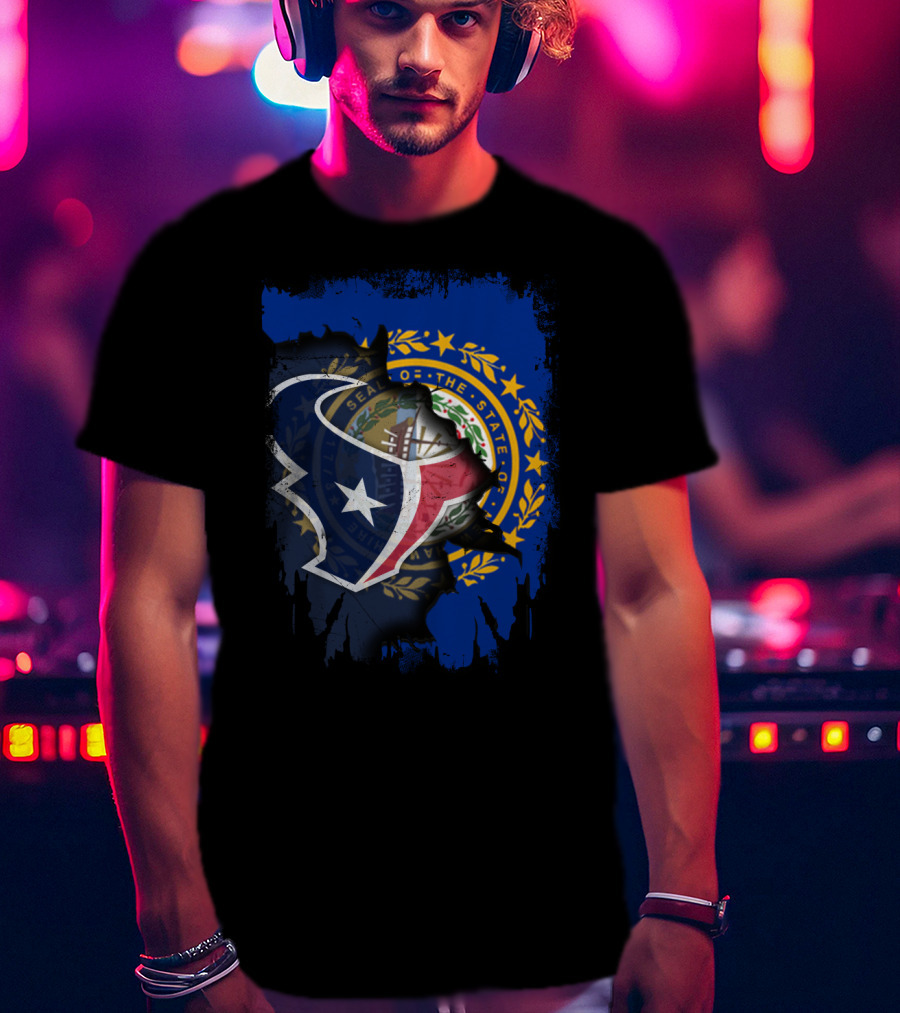 New Hampshire State Seal Blends With Texans Logo Together T-Shirt