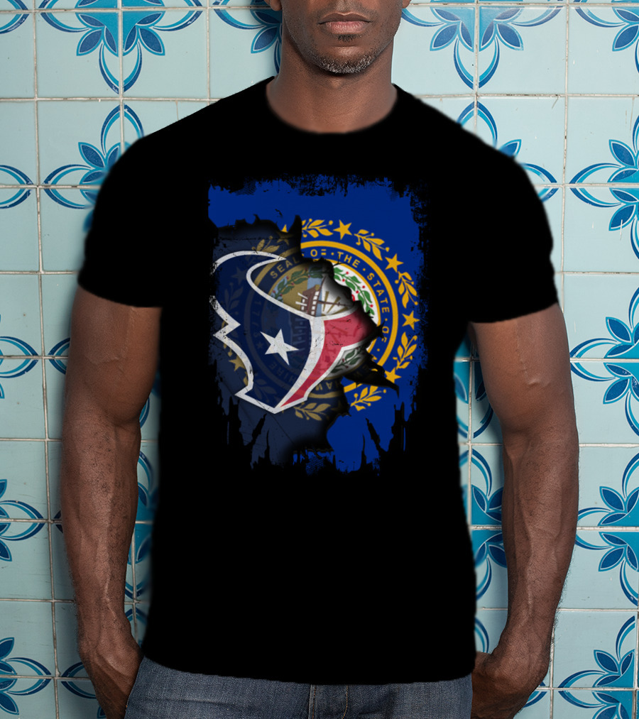 New Hampshire State Seal Blends With Texans Logo Together T-Shirt