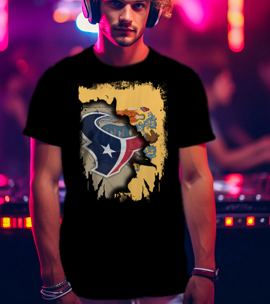 New Jersey Texas Tattered Flag Unity T-Shirt