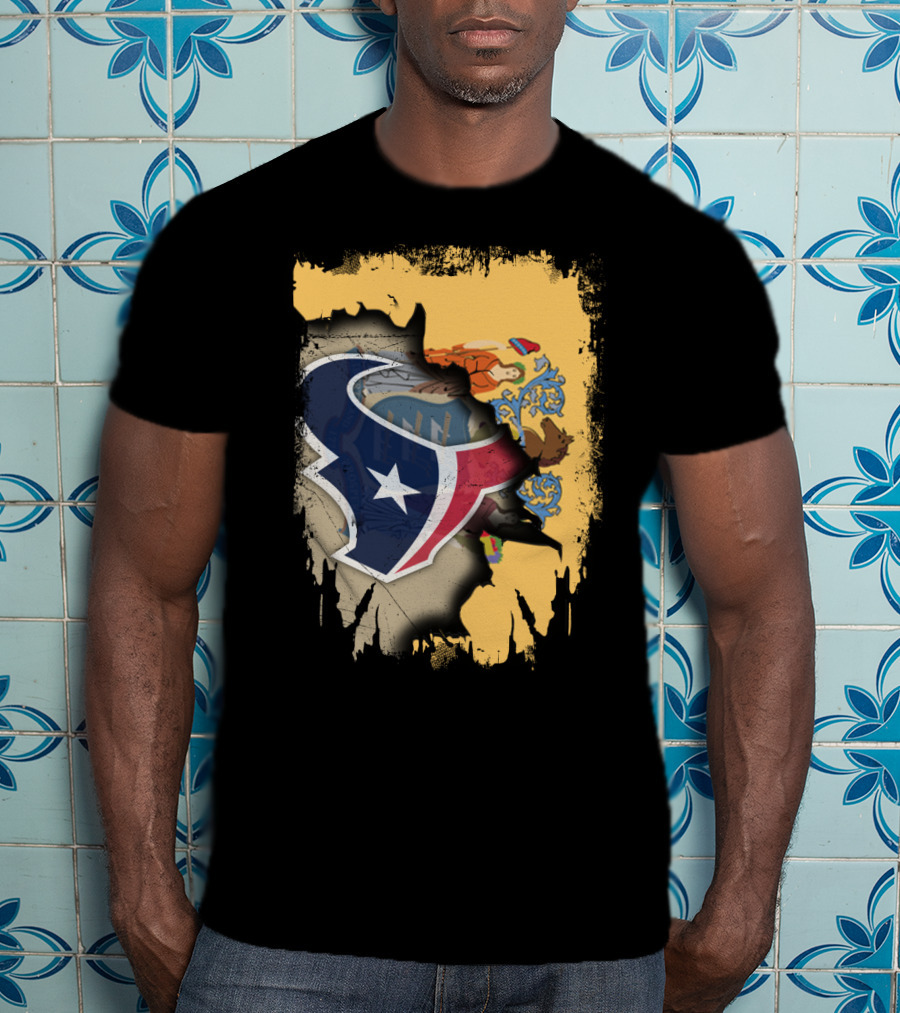 New Jersey Texas Tattered Flag Unity T-Shirt