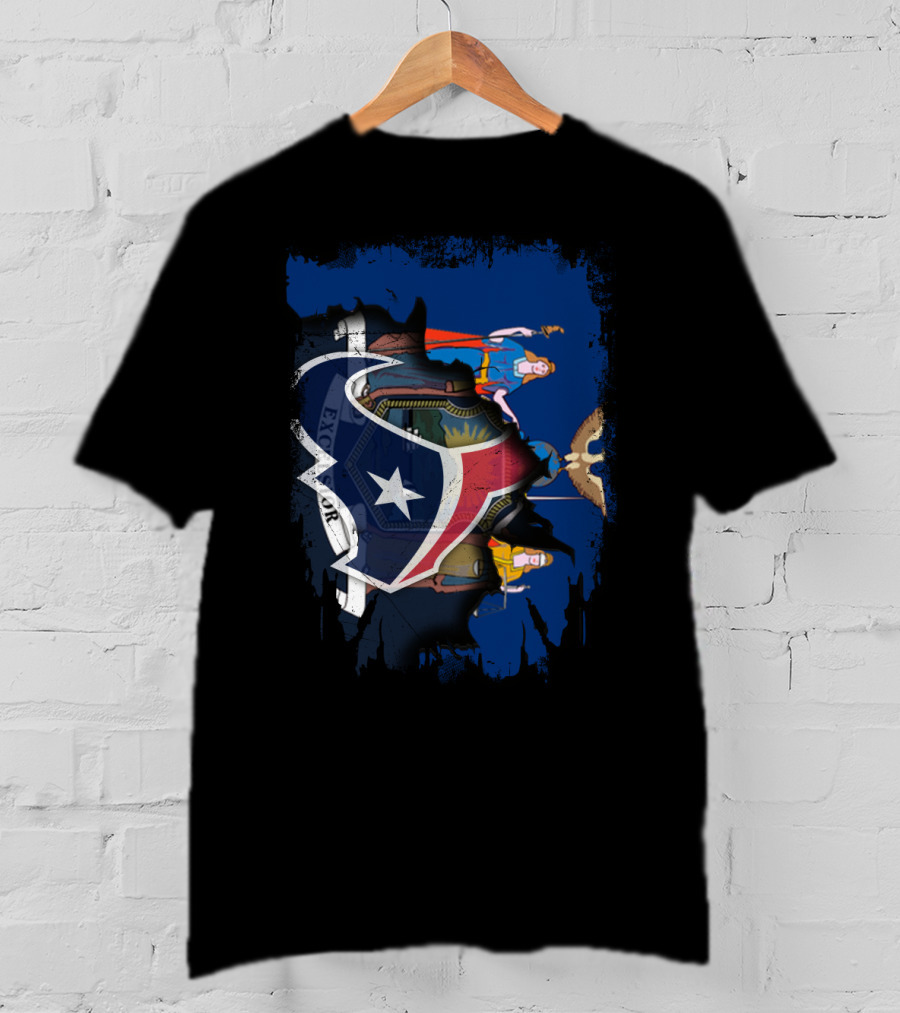 Together New York Excelsior Star Texans Flag Fusion T-Shirt