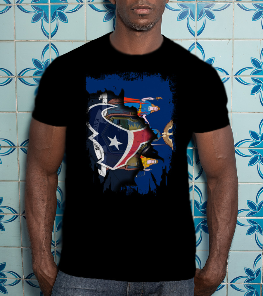 Together New York Excelsior Star Texans Flag Fusion T-Shirt