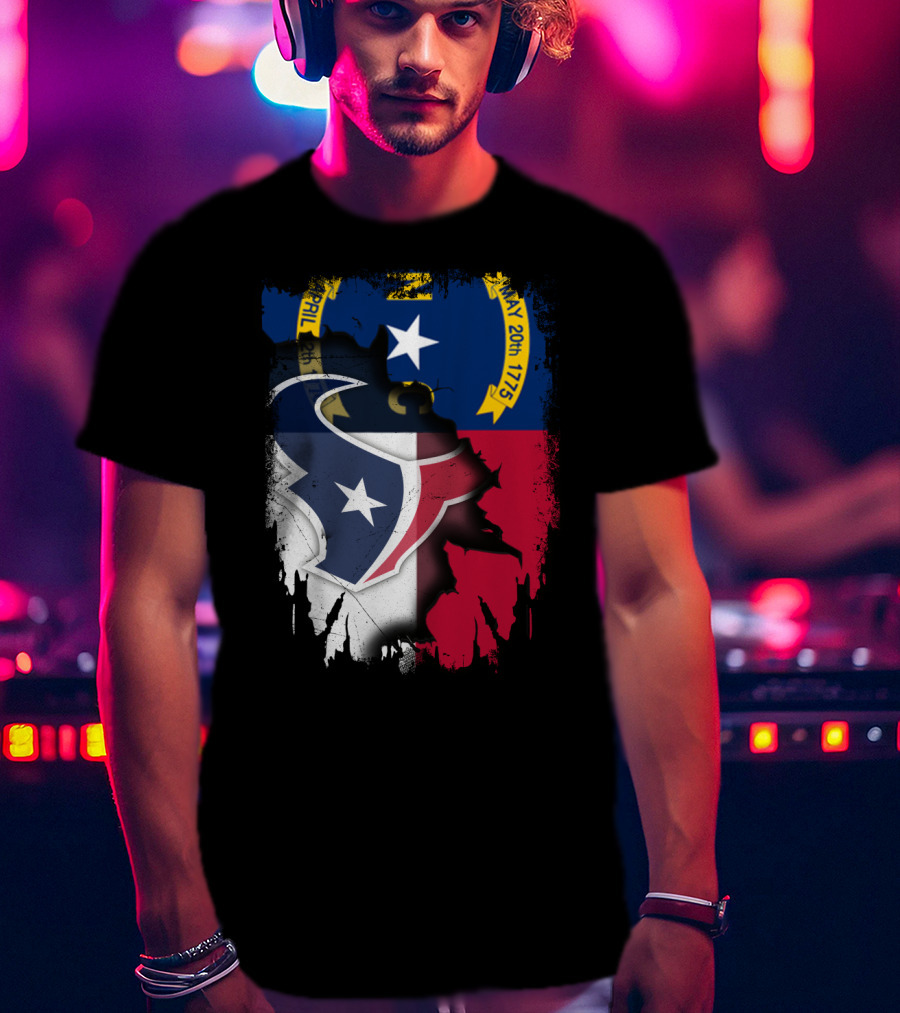 North Carolina And Texans Symbolic Unity With State And Sports T-Shirt
