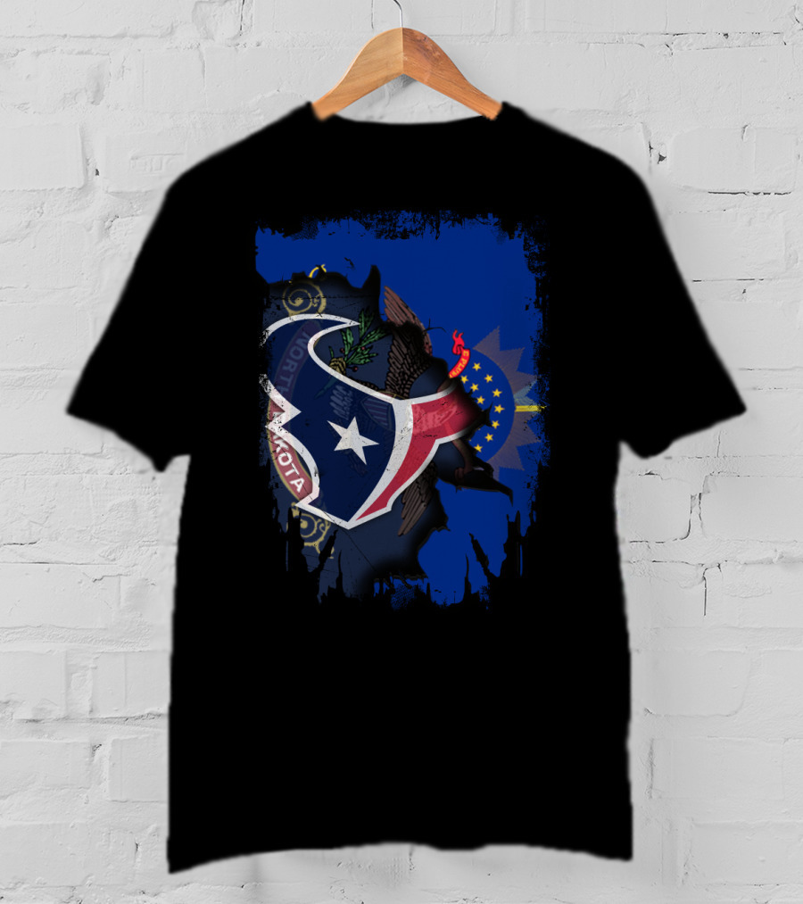 Texas And North Dakota State Pride Fusion T-Shirt
