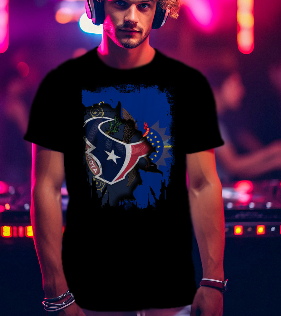 Texas And North Dakota State Pride Fusion T-Shirt