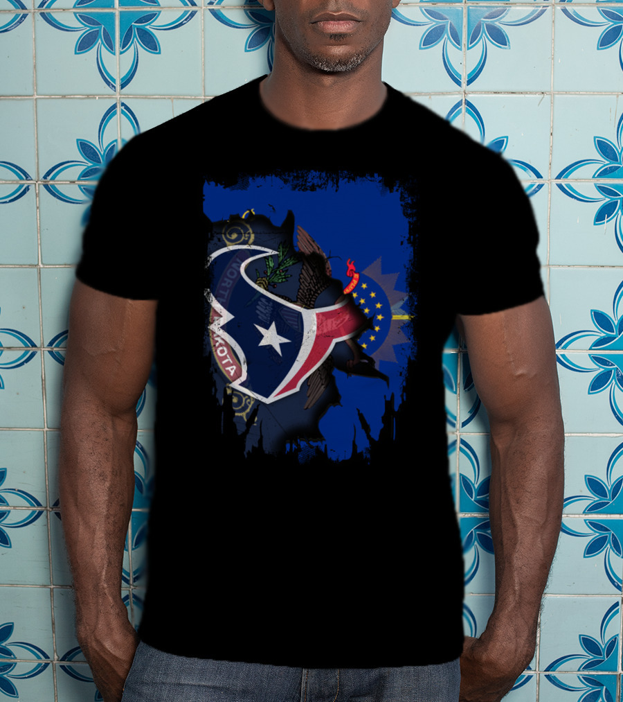 Texas And North Dakota State Pride Fusion T-Shirt