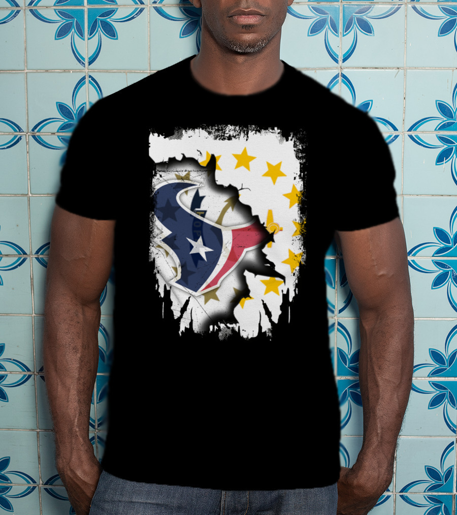 Rhode Island And Texans Star Logo Merge With Together T-Shirt