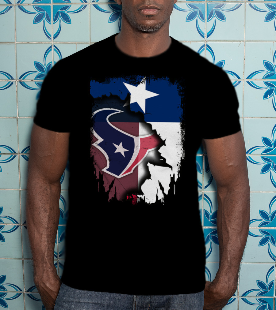 Texas Together Houston Texans Flag Star T-Shirt