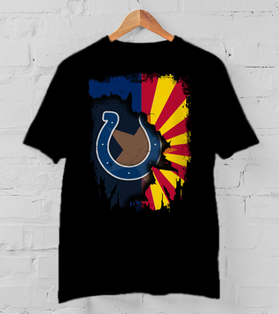 Together Arizona Colts Horseshoe Logo And Flag T-Shirt