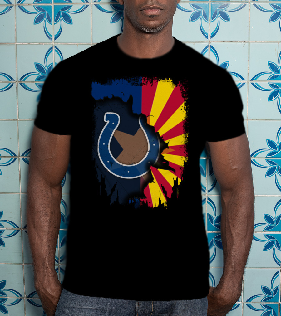 Together Arizona Colts Horseshoe Logo And Flag T-Shirt