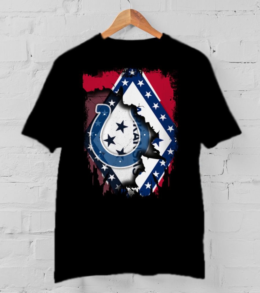 Together Arkansas Flag With Colts Horseshoe T-Shirt