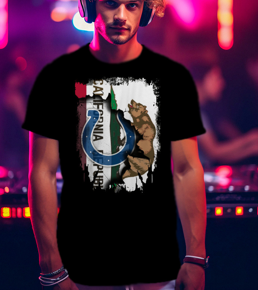 California Republic With Colts Horseshoe Bear T-Shirt