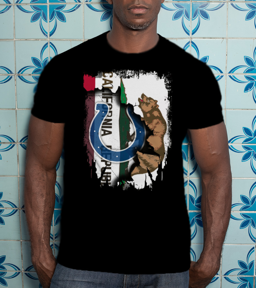California Republic With Colts Horseshoe Bear T-Shirt
