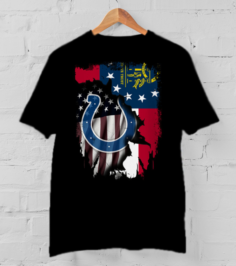 Together Indianapolis Colts Georgia Flag T-Shirt
