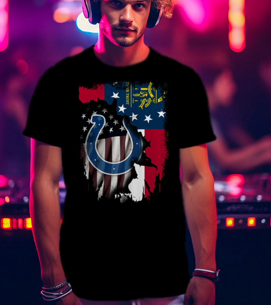 Together Indianapolis Colts Georgia Flag T-Shirt