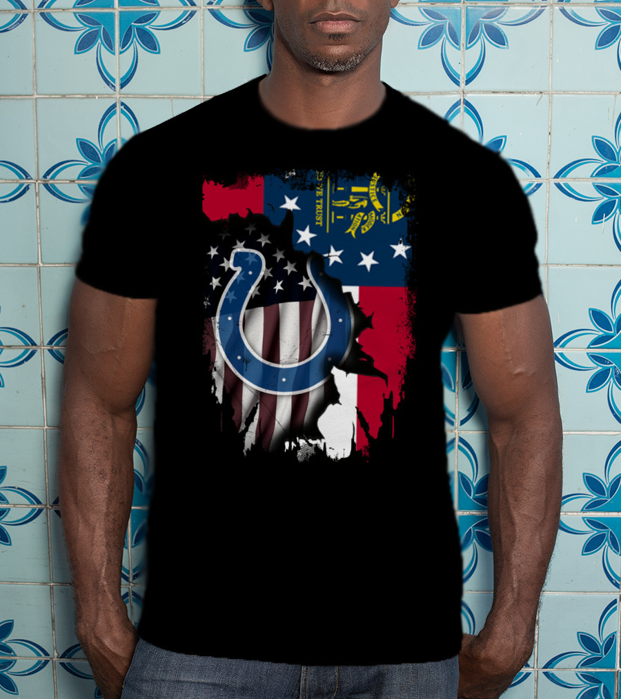 Together Indianapolis Colts Georgia Flag T-Shirt