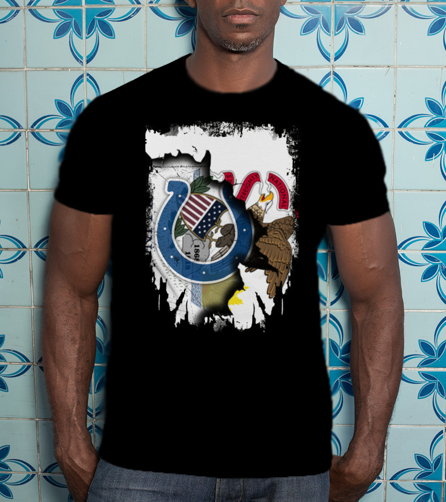 Together Illinois And Indianapolis Colts Unity Emblem T-Shirt