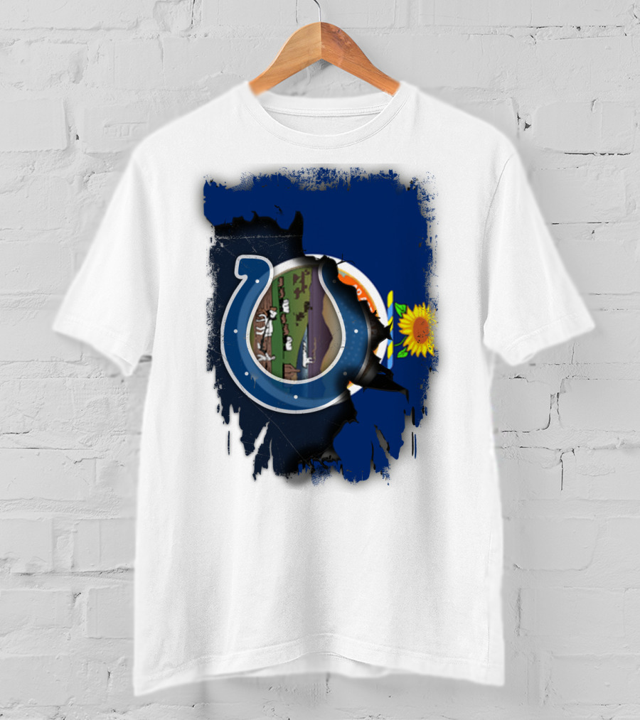 Kansas Colts Union With State Flag Sunflower T-Shirt