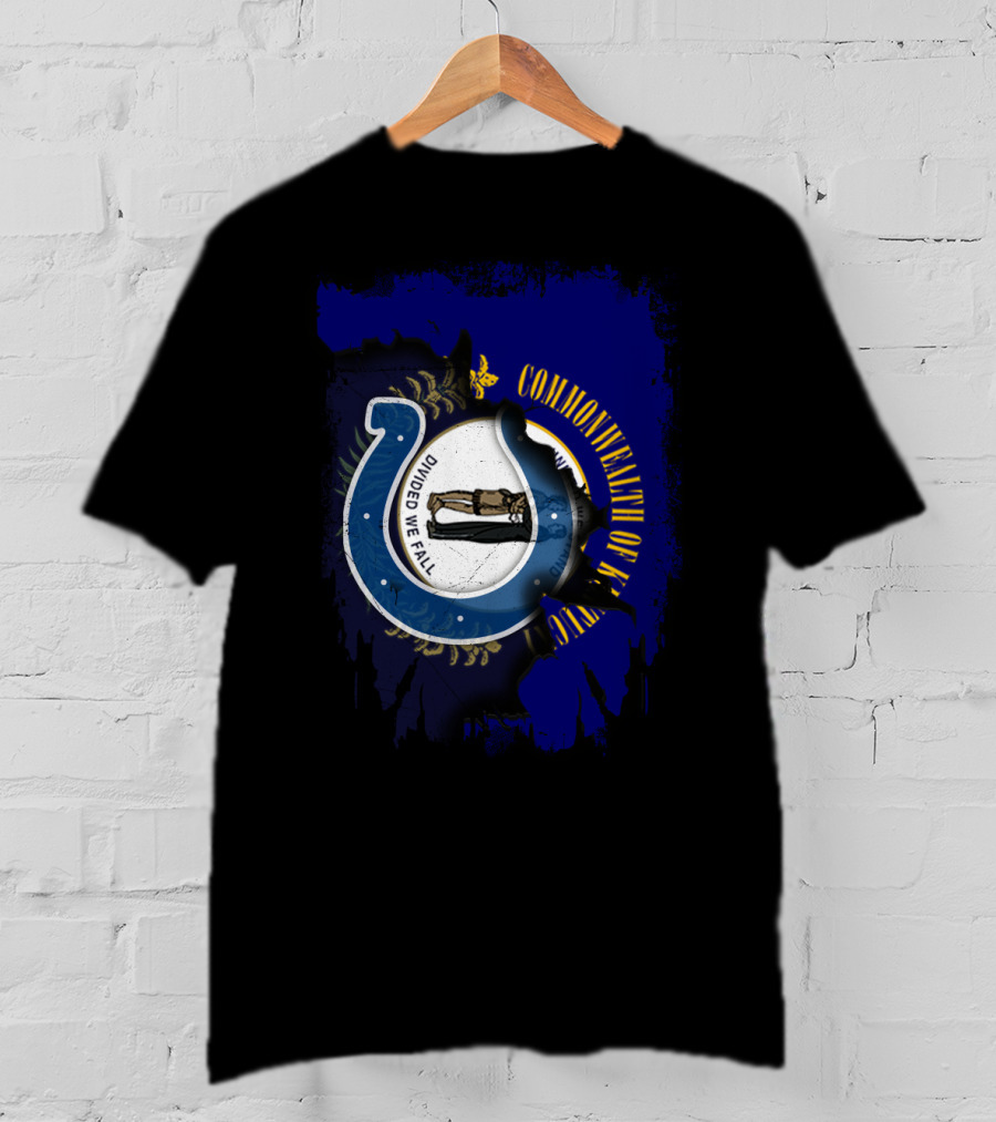 Commonwealth Of Kentucky United With Colts Divided We Fall T-Shirt