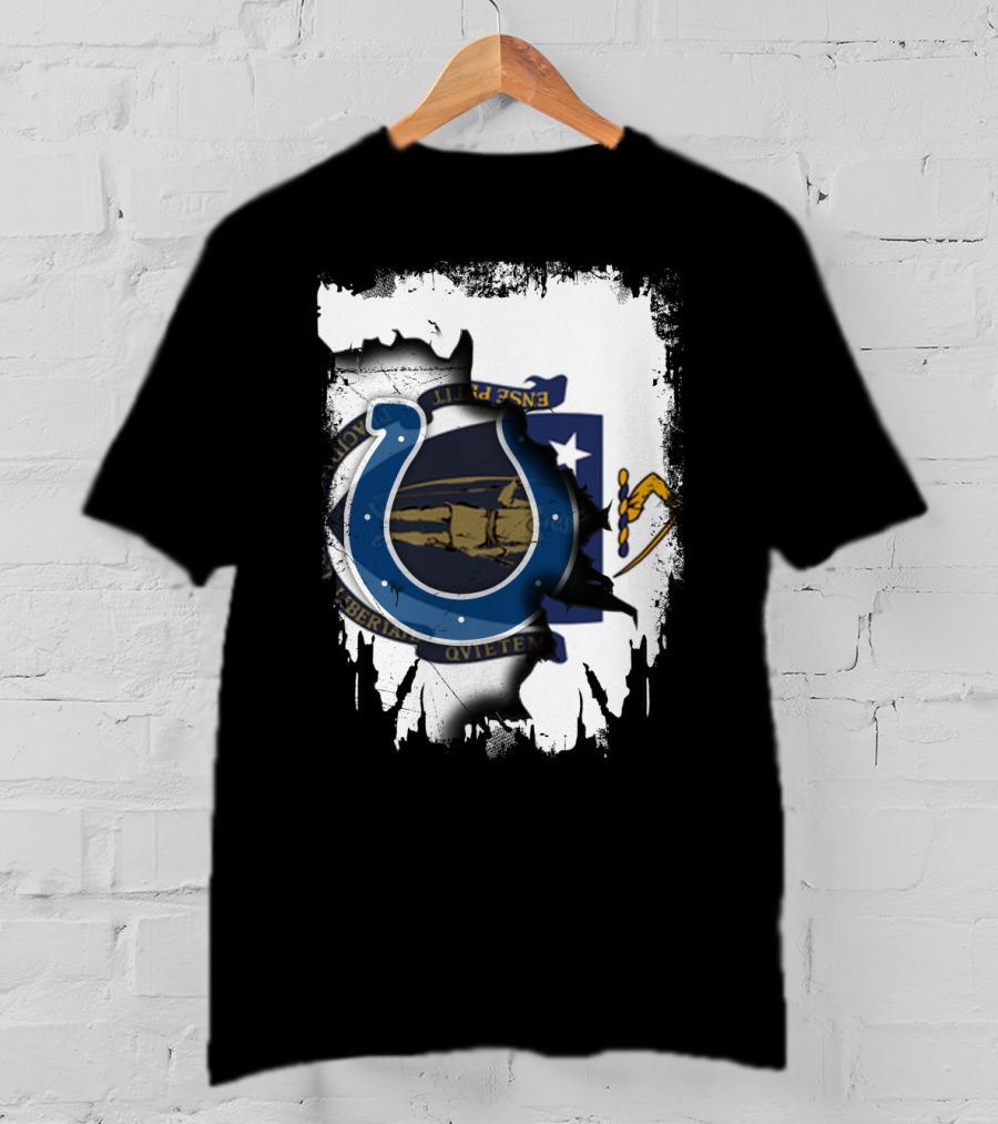 Massachusetts And Colts United With State Seal T-Shirt