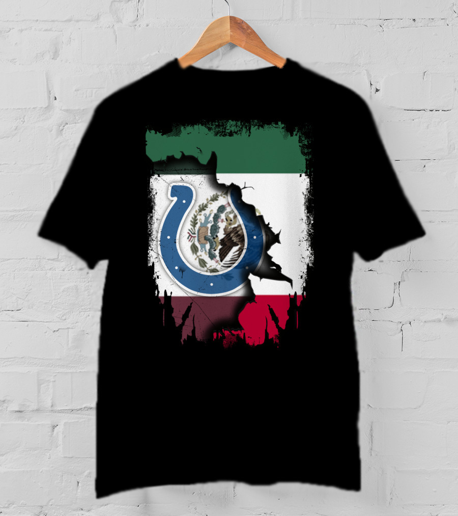 Mexico Colts Emblem On Distressed Flag Background T-Shirt
