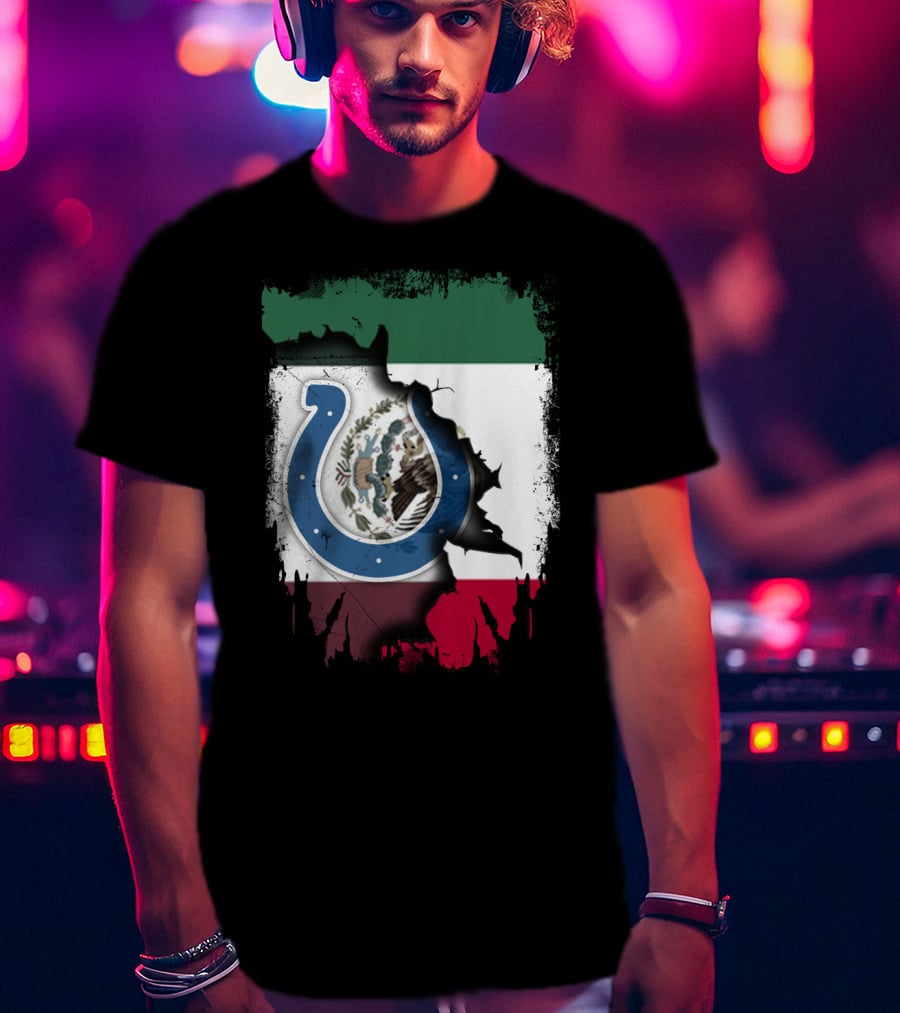 Mexico Colts Emblem On Distressed Flag Background T-Shirt