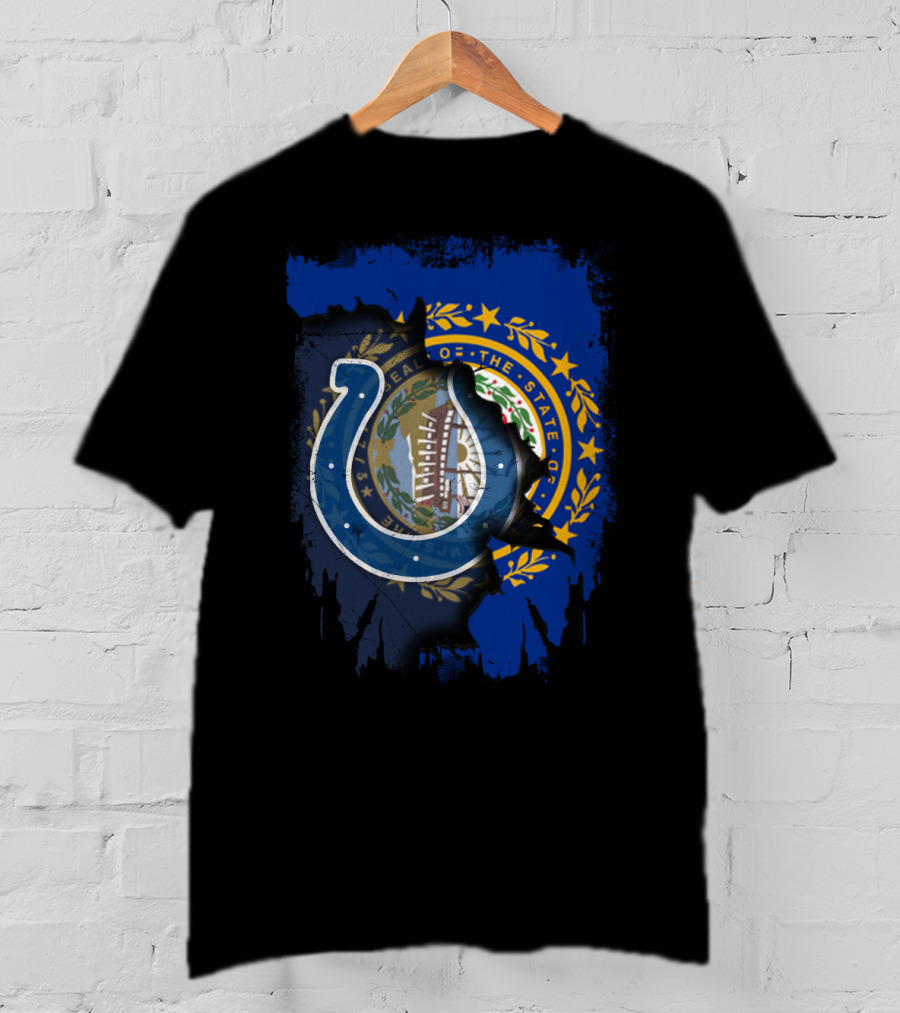 New Hampshire State Seal With Colts Horseshoe T-Shirt