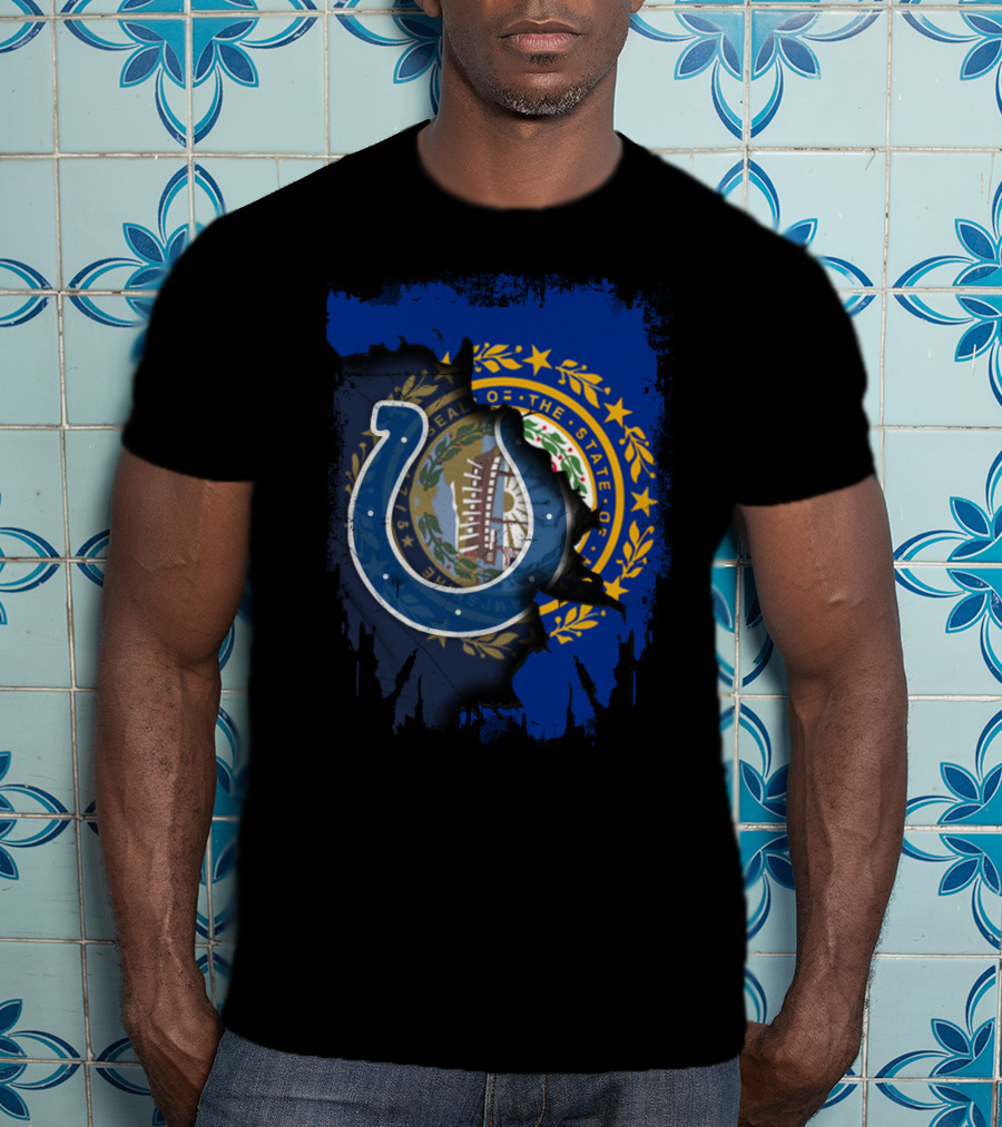 New Hampshire State Seal With Colts Horseshoe T-Shirt