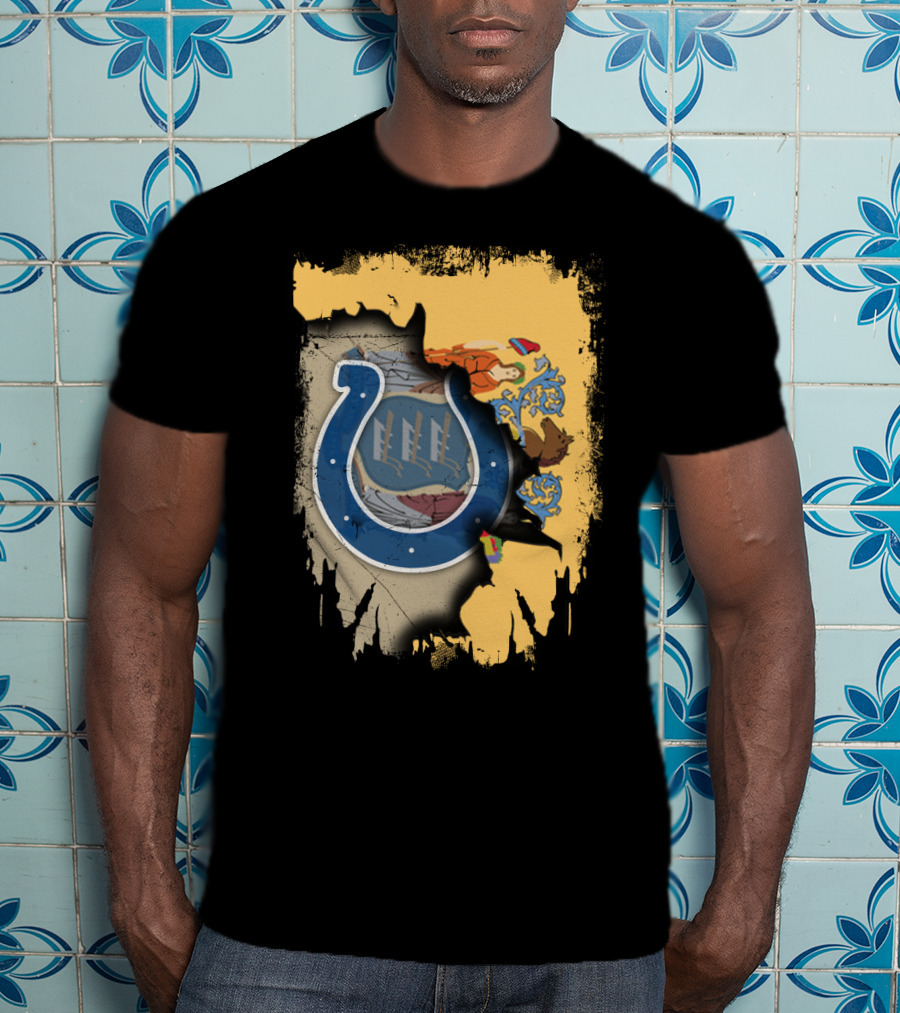 New Jersey Colts Horseshoe With State Flag Elements T-Shirt