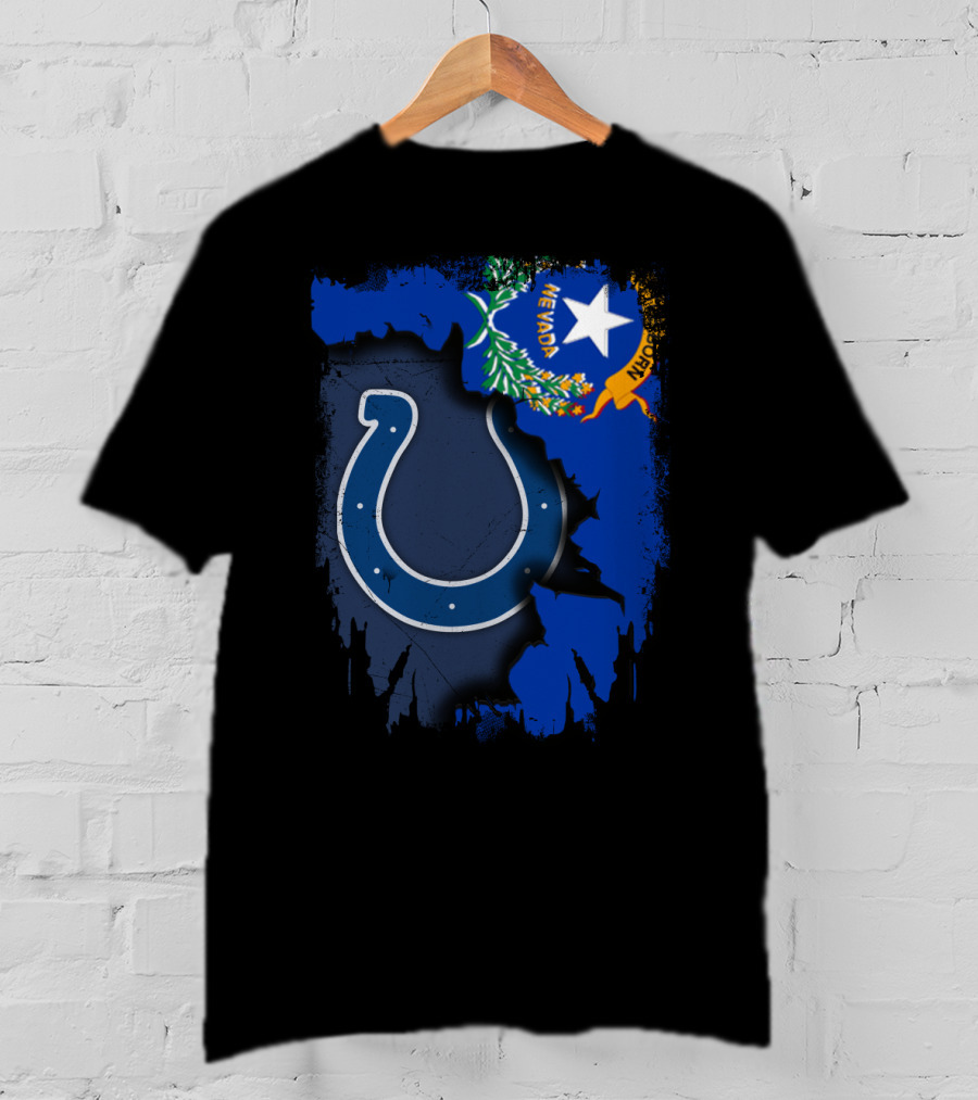Nevada State Pride With Colts Horseshoe T-Shirt