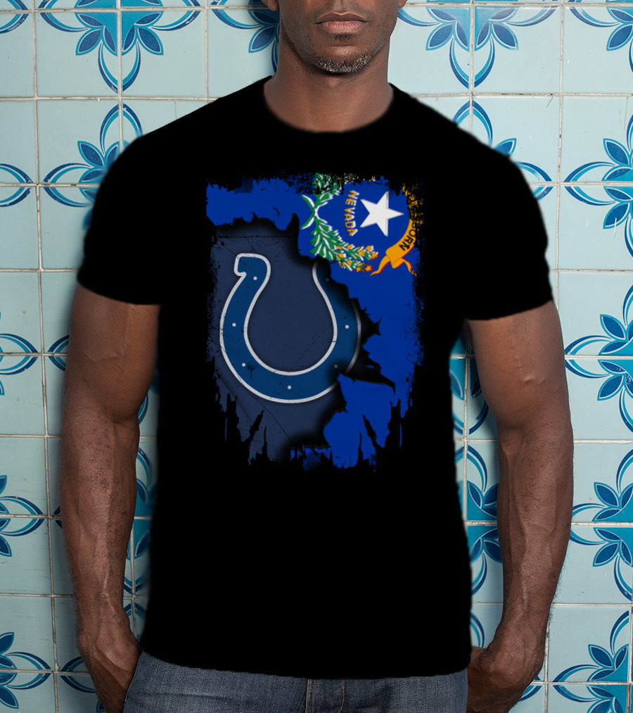 Nevada State Pride With Colts Horseshoe T-Shirt