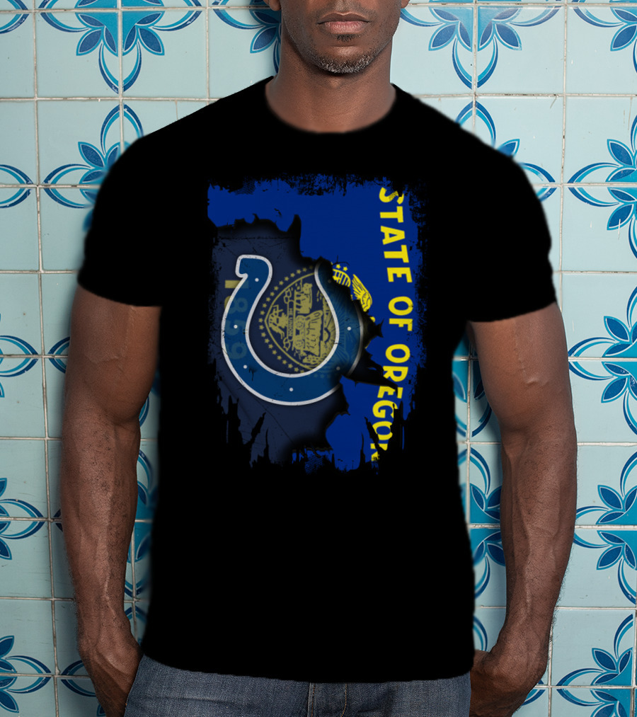 State Of Oregon Colts Logo Fusion T-Shirt